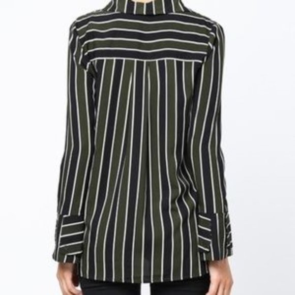STRIPED BUTTON DOWN TOP - Picture 2 of 2